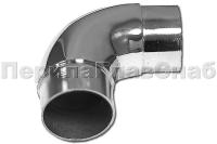 052-4 Отвод поручня Д50.8х135х1.45мм, 90 град., облегченный, полированный, с 2мя устан кольцами, aisi 304