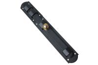 041200 Засов горизонтальный для распашных ворот, с плоским штоком, черный цвет, р-р 200х40мм, шток 20х8мм.