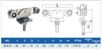 GL61A тележка для подвесных ворот с 4-мя роликами диаметром 43 мм.