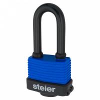 64.423 Замок навесной замок в ПВХ оболочке. 55 мм. Длинная дужка STEIER