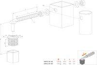 GBM16-DP-40-160 Набор петель для садовой калитки с алюминиевыми заглушками для профиля 40x40 mm