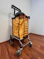 ХТ-6 ORANGE Тележка хозяйственная складная с телескопической ручкой цвет оранжевый. Шесть колес.