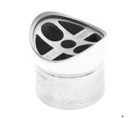 Наконечник седловина прямая 90° на стойку Ø38.1 мм, под поручень Ø50.8 мм, литая, полированная, AISI 304