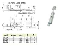 284.250 Засов горизонтальный под навесной замок с плоским штоком COMBI ARIALDO