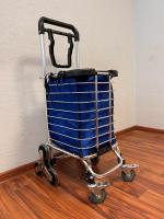 ХТ-6 BLUE Тележка хозяйственная складная с телескопической ручкой цвет синий. Шесть колес.