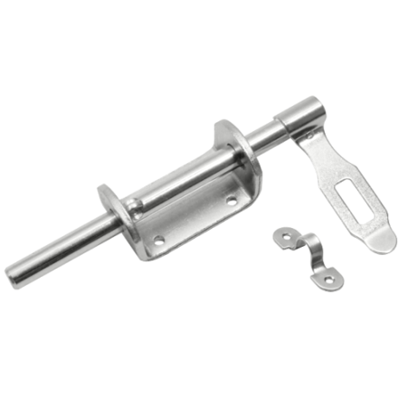 Засов горизонтальный воротный с проушиной (75) 190мм ЦИНК