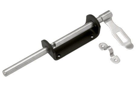 Засов вертикальный пружинный (110) 330мм черный