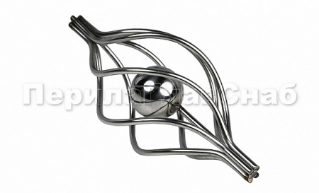 Декоративная вставка (корзинка) с серебряным шаром, для стойки 25мм