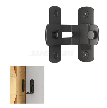 2809 Шпингалет металлический черный, угловой.