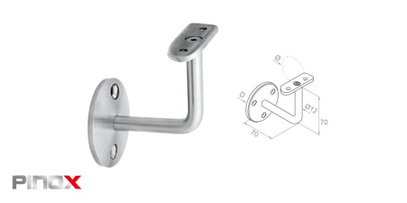 N05.0101.4BS Держатель поручня под трубу Ф42,4. Сатин. AISI304. Крепление на 2 отверстия