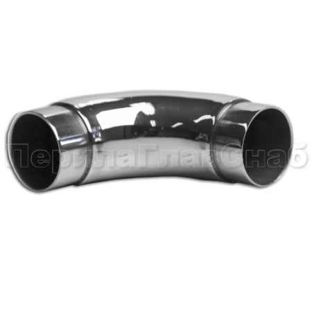 Отвод поручня забивной Д42,4х1,5мм, 90 град, полированный, с 2мя устан кольцами, aisi 201