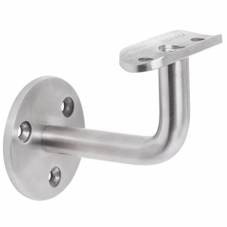 N05.0202.4BS Держатель поручня пристенный 14 мм. под круглую трубу Ф42.4 Крепление на три отверстия. AISI304 Сатина