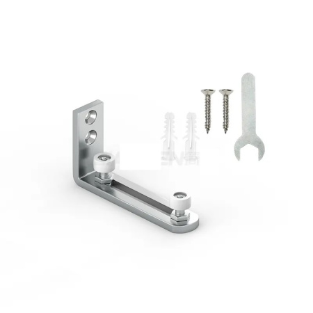 HMDD823BD Фиксатор малый амбарной двери с двумя белыми роликами