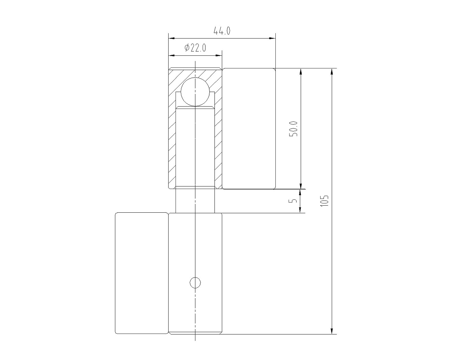 JL54AL петля усиленная 22х105 мм. с крыльями. Левая
